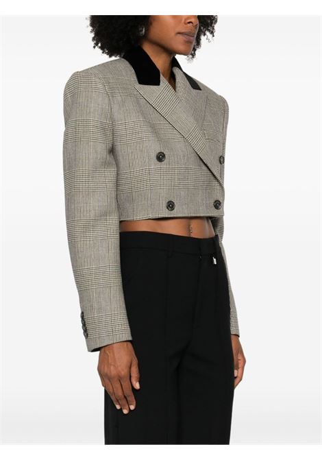 Grey checked cropped blazer Giuseppe Di Morabito - women GIUSEPPE DI MORABITO | 03FWJA109Y0336427